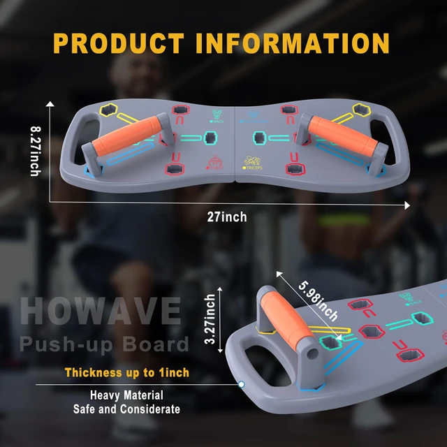 Alt view image 5 of 7 - Push Up Board, Portable Pushup Board for Men, Foldable Push Up Bar | Multifunctional Pushup Handles for Floor, Strength Training Equipment for Home Gym, Suitable for Beginners and Teenagers