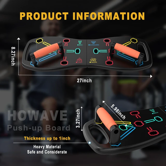 Alt view image 5 of 7 - Push Up Board, Portable Pushup Board for Men, Foldable Push Up Bar | Multifunctional Pushup Handles for Floor, Strength Training Equipment for Home Gym, Suitable for Beginners and Teenagers