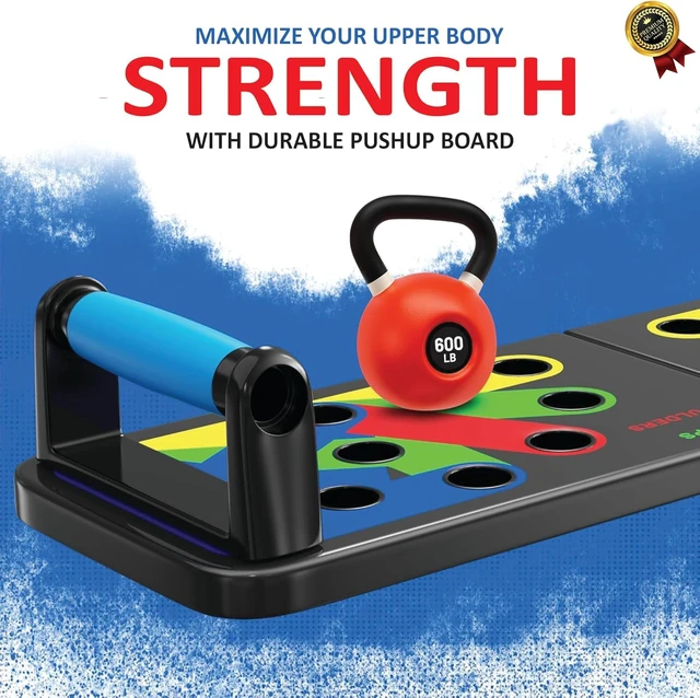 Alt view image 7 of 7 - Foldable Push Up Board with 5 Resistance Bands, Home Gym Workout Equipment | 20-in-1 Foldable Push Up Board with 2 Handles and 5 Resistance Bands, Home Gym Strength Training Equipment
