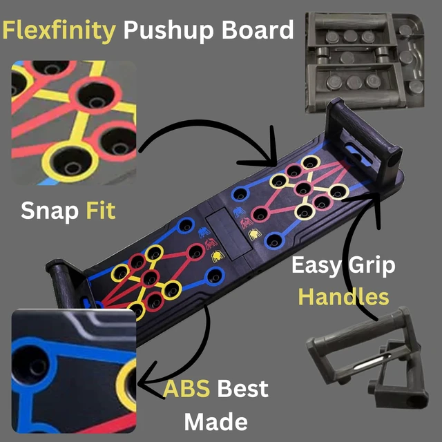 Alt view image 2 of 6 - Push Up Board 25-in-1 | Portable Pushup Board & Push Up Bar for Men | Home Gym Pilates Board & Fitness Equipment | Workout Equipment, Gym Gear