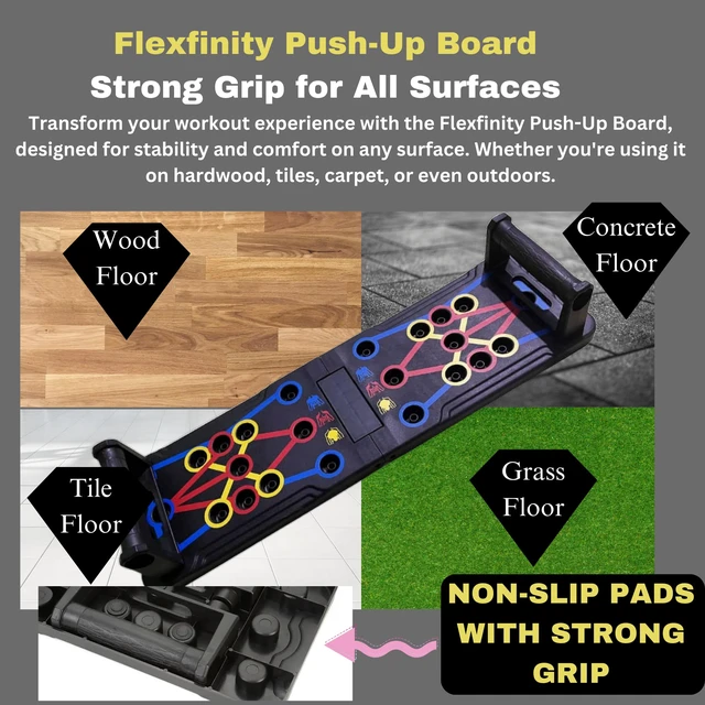 Alt view image 4 of 6 - Push Up Board 25-in-1 | Portable Pushup Board & Push Up Bar for Men | Home Gym Pilates Board & Fitness Equipment | Workout Equipment, Gym Gear