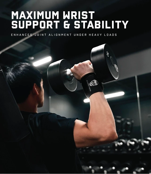 Alt view image 2 of 7 - Weightlifting Wrist Wraps (Competition Grade) 18" Professional Quality Wrist Support with Heavy Duty Thumb Loop - Best Wrap for Powerlifting, Strength Training, Bodybuilding(Black,18")