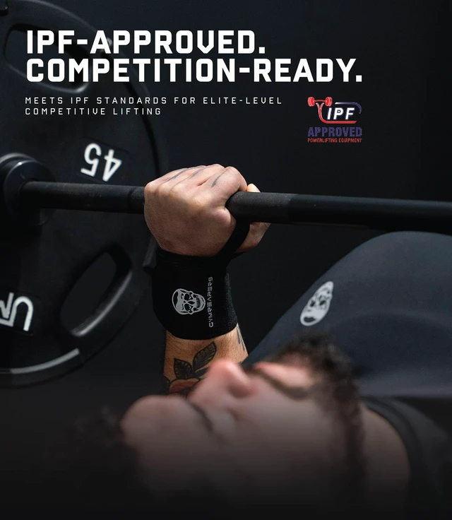 Alt view image 4 of 7 - Weightlifting Wrist Wraps (Competition Grade) 18" Professional Quality Wrist Support with Heavy Duty Thumb Loop - Best Wrap for Powerlifting, Strength Training, Bodybuilding(Black,18")