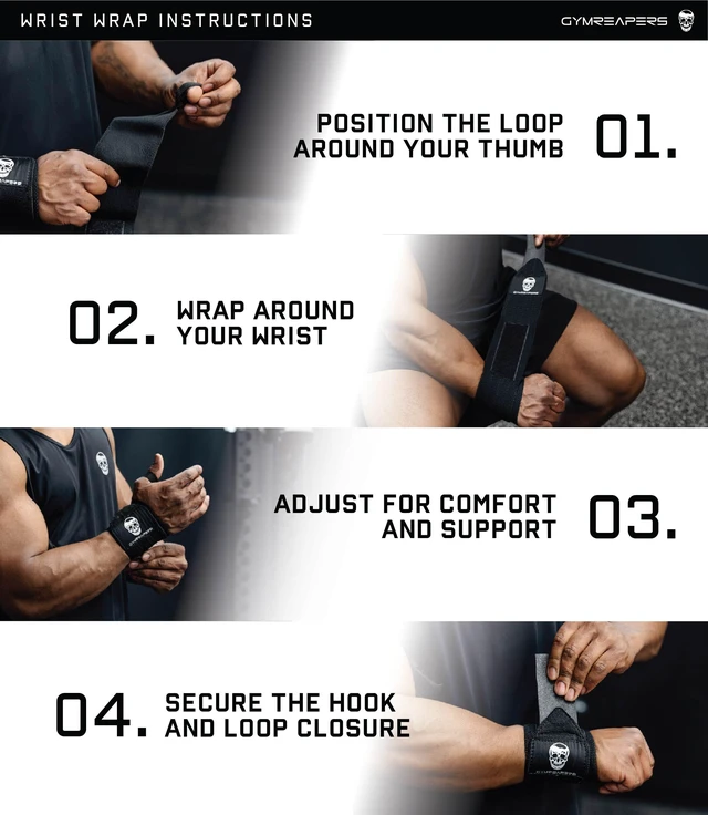 Alt view image 5 of 7 - Weightlifting Wrist Wraps (Competition Grade) 18" Professional Quality Wrist Support with Heavy Duty Thumb Loop - Best Wrap for Powerlifting, Strength Training, Bodybuilding(Black,18")