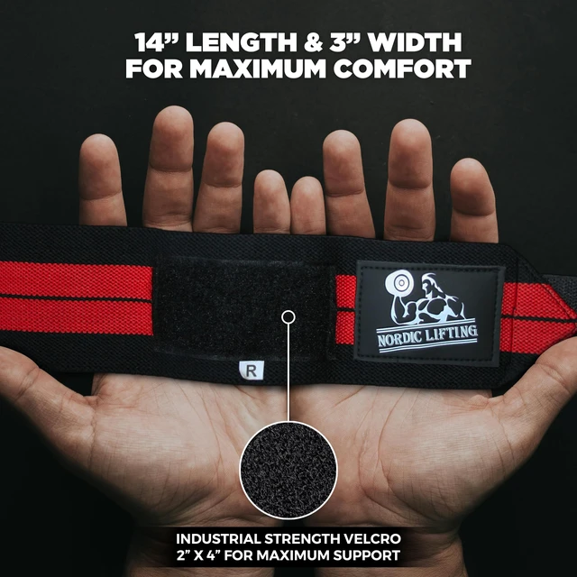 Alt view image 4 of 7 - Wrist Wraps + Lifting Straps Bundle (2 Pairs) for Weightlifting, Cross Training, Workout, Gym, Powerlifting, Bodybuilding-Support for Women & Men,Avoid Injury during Weight Lifting-Red