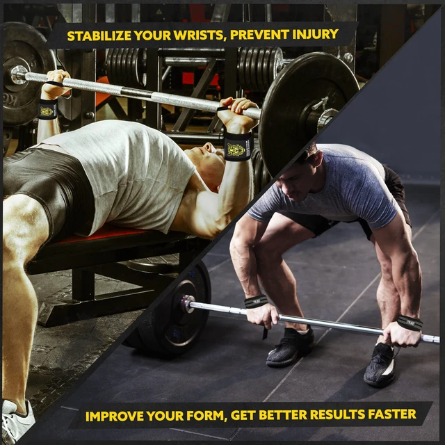 Alt view image 5 of 7 - 21-Inch Wrist Wraps and 24-Inch Lifting Straps Set for Weightlifting | Heavy-duty wrist support wraps, anti-slip silicone grip straps with padded loops, reinforced stitching for heavy lifts