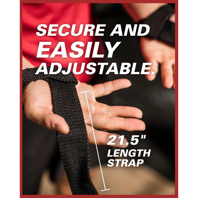 Alt view image 3 of 7 - Padded Cotton Lifting Straps with NeoTek Cushioned Wrist, 21.5 Inch Length, 1.5 Inch Width, Pair, Weightlifting Wrist Straps for Deadlifts and Strength Training, Black