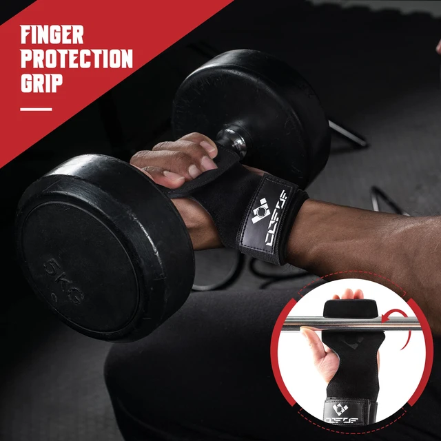 Alt view image 6 of 7 - Weight Lifting Wrist Strap, Double-Layer Leather for Deadlift Powerlifting | Gym Strap with Adjustable Neoprene Padded Fit for 6.3"8" Wrist, 8.07" Leather Strap, Gym Workout Lifting Hook (Pair)