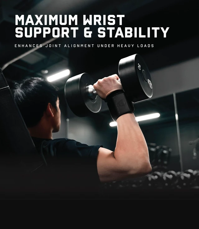 Alt view image 2 of 6 - Weightlifting Wrist Wraps, Black/Rubber, 18"