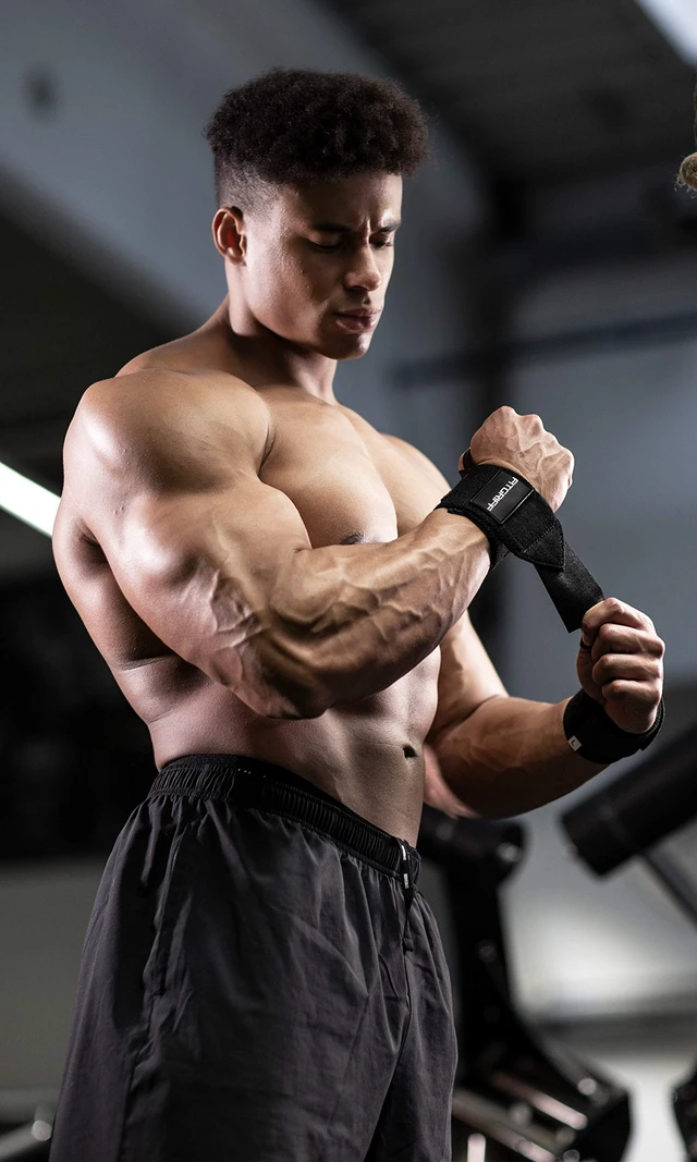Alt view image 2 of 6 - Wrist Wraps for Weightlifting (18") Heavy-Duty Support for Gym, Bench Press, and Pushups (1 Pair) - for Men and Women (Black)