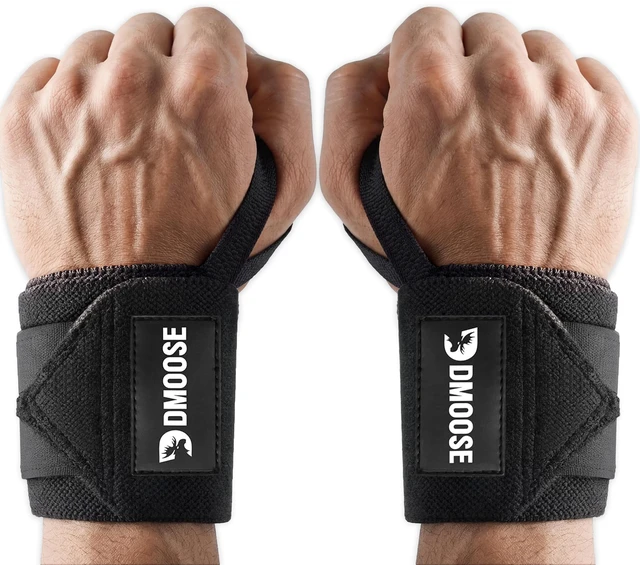 Main image of Wrist Straps for Weightlifting 12 and 18 Inches Thumb Loops with Wrist Support for Workouts Powerlifting Wrist Straps for Weight Lifting Men and Women Black II
