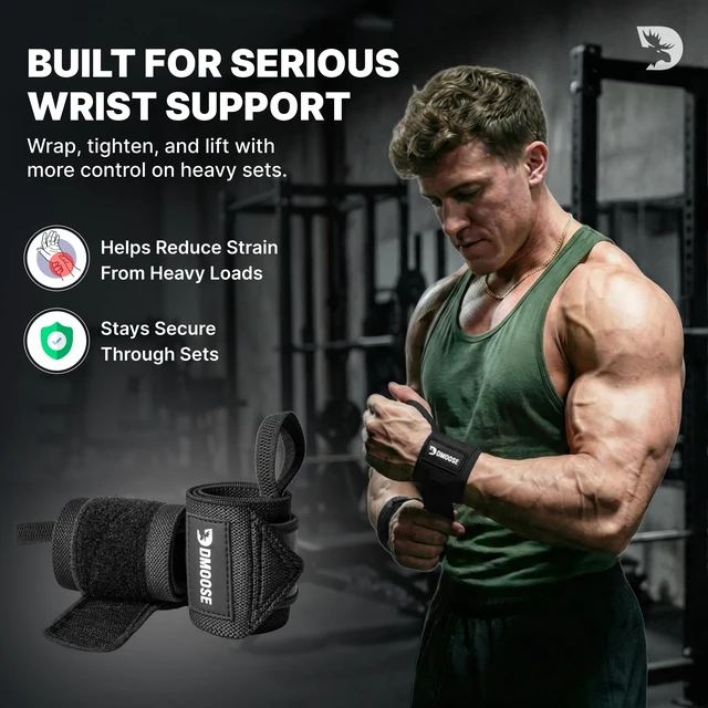 Alt view image 2 of 7 - Wrist Straps for Weightlifting 12 and 18 Inches Thumb Loops with Wrist Support for Workouts Powerlifting Wrist Straps for Weight Lifting Men and Women Black II