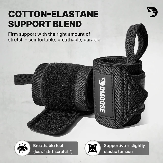 Alt view image 4 of 7 - Wrist Straps for Weightlifting 12 and 18 Inches Thumb Loops with Wrist Support for Workouts Powerlifting Wrist Straps for Weight Lifting Men and Women Black II