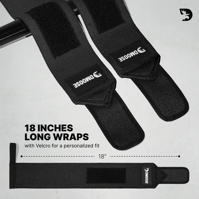 Alt view image 6 of 7 - Wrist Straps for Weightlifting 12 and 18 Inches Thumb Loops with Wrist Support for Workouts Powerlifting Wrist Straps for Weight Lifting Men and Women Black II