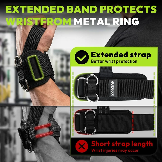 Alt view image 2 of 6 - Nylon Lifting Straps, Double D-Ring Weightlifting Wrist Straps | Webbing Construction, Two Piece Set, Padded Cuffs, Reinforced Seams, Adjustable Fit, Deadlifts, Pull Ups, Rows, Cable Curls