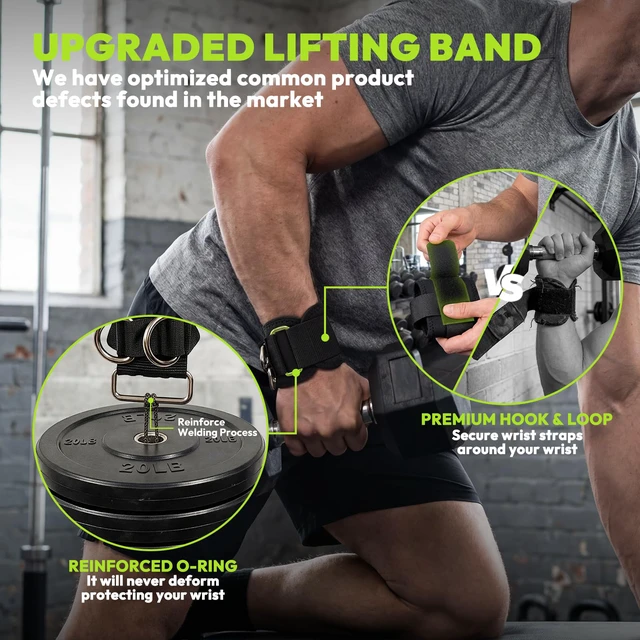 Alt view image 5 of 6 - Nylon Lifting Straps, Double D-Ring Weightlifting Wrist Straps | Webbing Construction, Two Piece Set, Padded Cuffs, Reinforced Seams, Adjustable Fit, Deadlifts, Pull Ups, Rows, Cable Curls