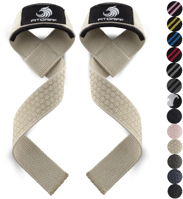 Main image of Lifting Wrist Straps for Weightlifting, Gym, Deadlift, Workout (Made of Premium Cotton & Padded) - Men & Women (Standard, Sand (Grip))