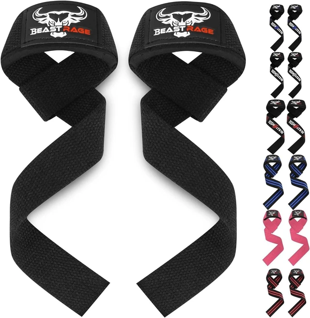 Main image of Lifting Wrist Straps for Weightlifting, Straps Gym Grip Power Workouts Lifting Straps Padded Cotton Men Women Wrap Lift, Deadlift Bodybuilding Weight Lifting Exercise Straps (Black)