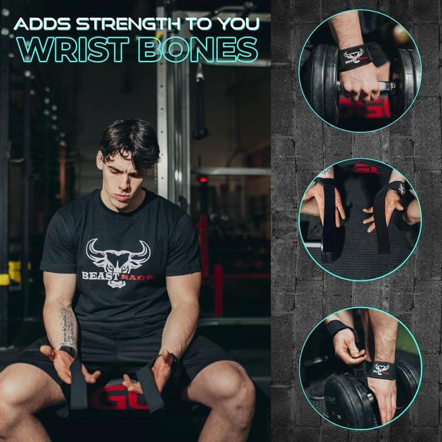 Alt view image 3 of 7 - Lifting Wrist Straps for Weightlifting, Straps Gym Grip Power Workouts Lifting Straps Padded Cotton Men Women Wrap Lift, Deadlift Bodybuilding Weight Lifting Exercise Straps (Black)