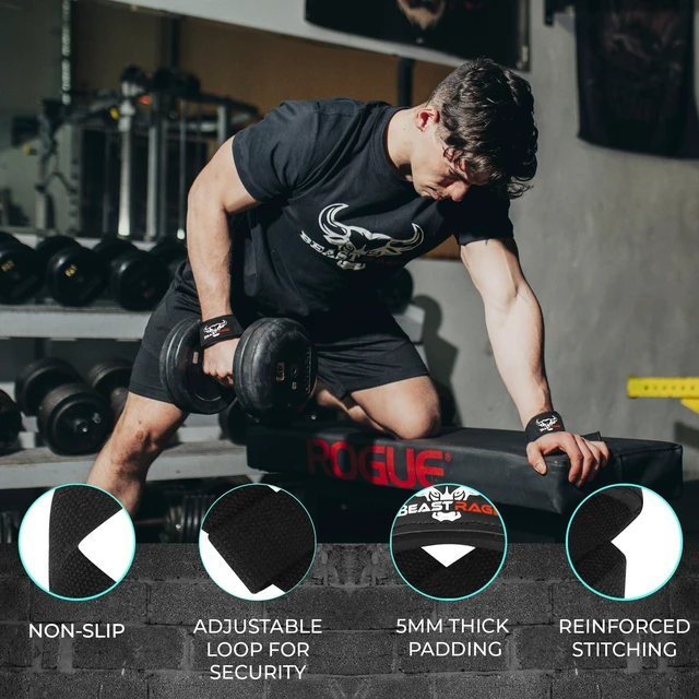 Alt view image 6 of 7 - Lifting Wrist Straps for Weightlifting, Straps Gym Grip Power Workouts Lifting Straps Padded Cotton Men Women Wrap Lift, Deadlift Bodybuilding Weight Lifting Exercise Straps (Black)