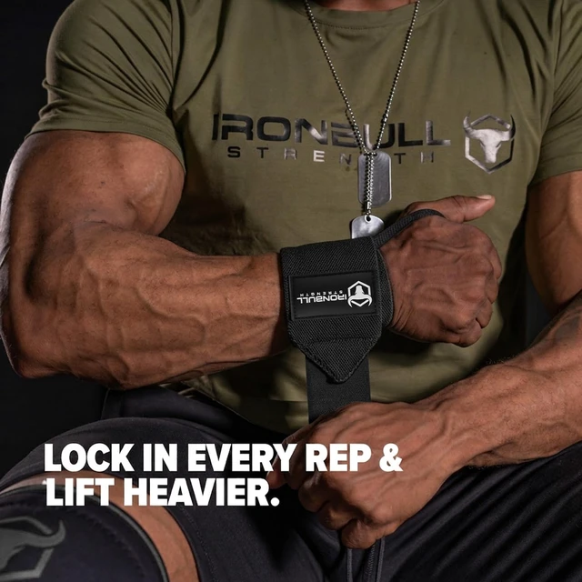 Alt view image 3 of 5 - Wrist Wraps for Weightlifting & Powerlifting (18") - Premium Quality Wrist Straps for Weight lifting with Thumb Loop - Best Gym Wrist Wraps for Bench Press, Dip, Triceps & Curls for Men and Women