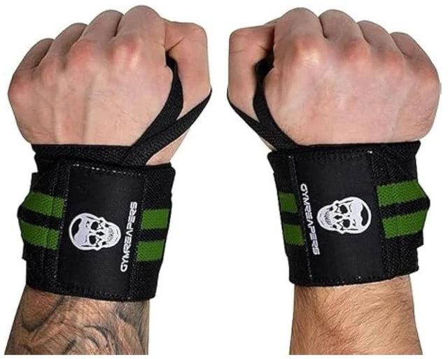 Main image of Weightlifting Wrist Wraps (Competition Grade) 18" Professional Quality Wrist Support with Heavy Duty Thumb Loop - Strength Training, Bodybuilding(Military Green,18")