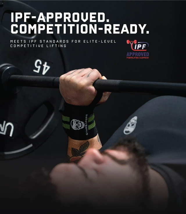 Alt view image 4 of 7 - Weightlifting Wrist Wraps (Competition Grade) 18" Professional Quality Wrist Support with Heavy Duty Thumb Loop - Strength Training, Bodybuilding(Military Green,18")