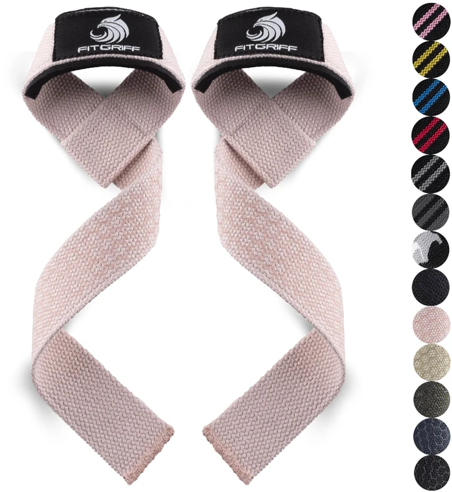 Main image of Lifting Wrist Straps for Weightlifting, Gym, Deadlift, Workout (Made of Premium Cotton & Padded) - Men & Women (Standard, Blush Pink (Grip))