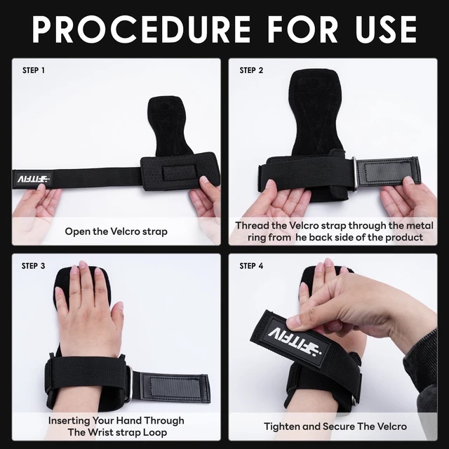 Alt view image 3 of 7 - Leather Lifting Straps for Weightlifting, Padded Wrist Support, Pair | Double-layer leather grip, 5mm neoprene padding, adjustable fit, pair for deadlifts, rows, pull-ups and strength training