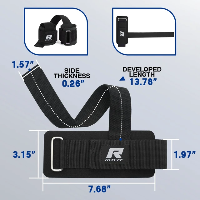 Alt view image 5 of 7 - Wrist Wraps with Neoprene Padding for Weightlifting, Black | 6.55mm Thick, Anti-Slip Dual-Purpose Support and Lifting Strap, Bodybuilding MMA Powerlifting, Deadlifts Pull Ups