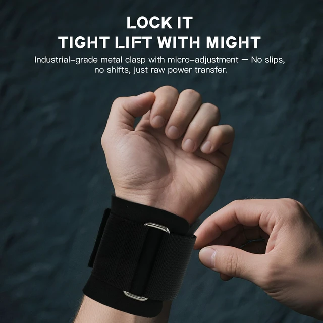 Alt view image 7 of 7 - Wrist Wraps with Neoprene Padding for Weightlifting, Black | 6.55mm Thick, Anti-Slip Dual-Purpose Support and Lifting Strap, Bodybuilding MMA Powerlifting, Deadlifts Pull Ups
