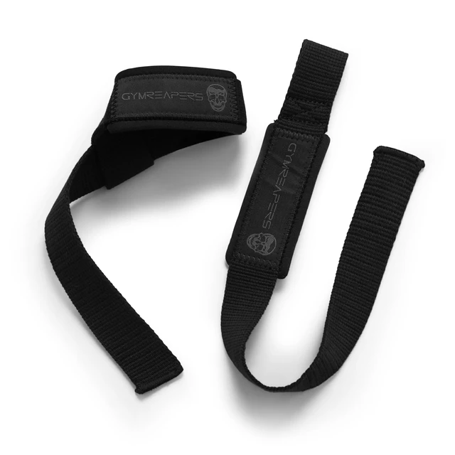 Alt view image 3 of 5 - Lifting Wrist Straps for Weightlifting, Bodybuilding, Powerlifting, Strength Training, & Deadlifts - Padded Neoprene with 18" Cotton (Black/Black)