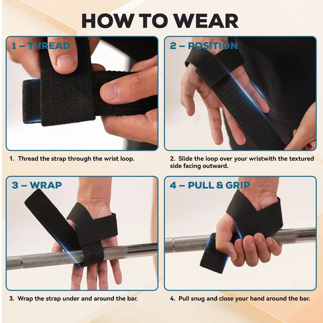 Alt view image 7 of 7 - Lifting Straps for Weightlifting Padded Wrist Straps for Gym(Black) | Non-slip silicone grip and cushioned wrist padding for Weightlifting, Gym, Deadlift, Workout, Gym Strength Training.