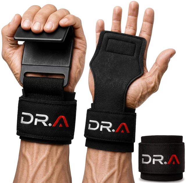 Main image of 3-in-1 Lifting Straps, Hooks & Wrist straps - Switch Between Modes in Seconds - Heavy Duty Weight Lifting Grips for Bodybuilding, Powerlifting, Deadlifts, Pull-Ups & Rows (Pair, Black)