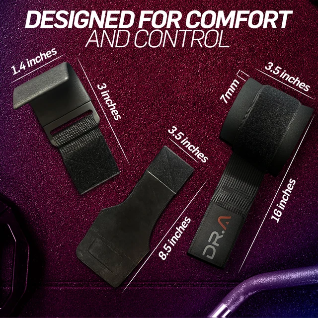 Alt view image 6 of 7 - 3-in-1 Lifting Straps, Hooks & Wrist straps - Switch Between Modes in Seconds - Heavy Duty Weight Lifting Grips for Bodybuilding, Powerlifting, Deadlifts, Pull-Ups & Rows (Pair, Black)