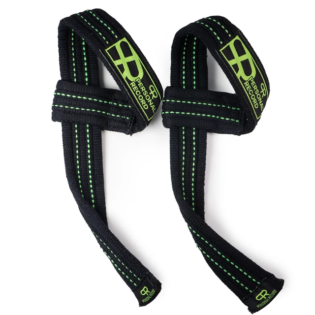 Alt view image 2 of 7 - Heavy Duty Weightlifting Straps. Black Neon | PR Personal Record, Deadlift, Extra Thick Material, Grip and Wrist Support, Powerlifting, Bodybuilding, Strength Training