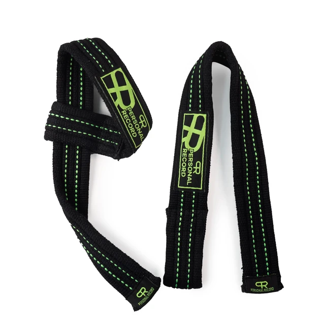 Alt view image 5 of 7 - Heavy Duty Weightlifting Straps. Black Neon | PR Personal Record, Deadlift, Extra Thick Material, Grip and Wrist Support, Powerlifting, Bodybuilding, Strength Training
