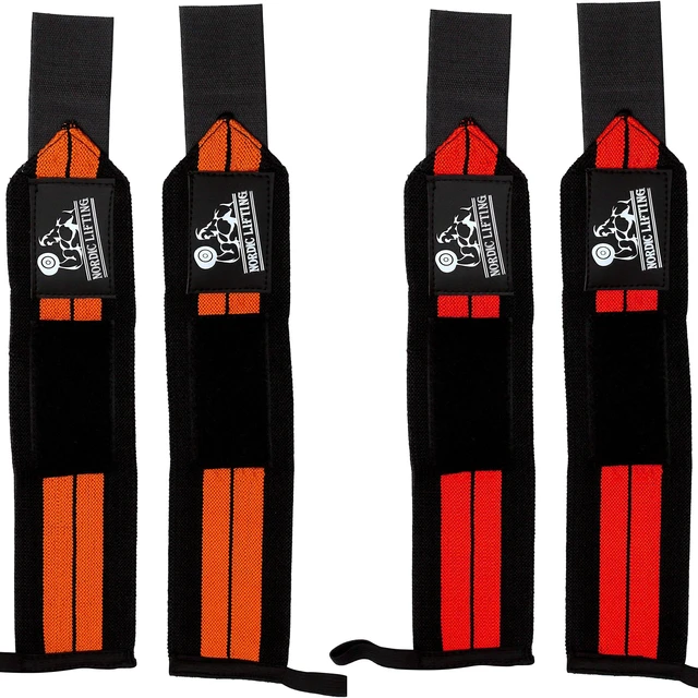 Main image of Wrist Wraps 2 Pairs - Weight Lifting Gym Straps Support | Reinforced Stitching Delivers Maximum Stability For Powerlifting, Bodybuilding And CrossFit