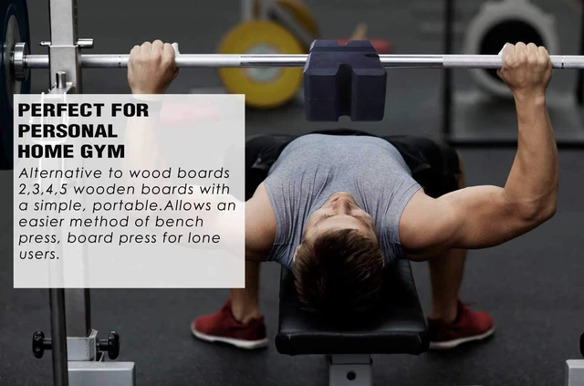 Alt view image 6 of 7 - Bench Press Block Press Blocks Boards, Adjustable 2-5 Bench Board, Home Gym Workout Fitness Accessories for Increase Your Bench Press (Large)