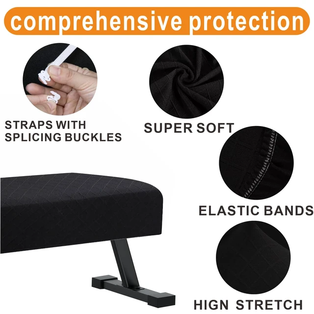 Alt view image 6 of 7 - Weight Bench Cover, Workout Gym Bench Cover, Gym Bench Cover, Protection for Adjustable Flat Weight Exercise Fitness Bench, Sit-up Board - Dustproof, Anti-Slip & Machine Washable.