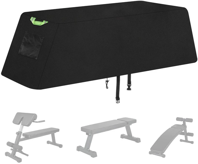 Main image of Weight Bench Cover, Waterproof 420D Oxford Exercise Workout Bench Cover for Sit-up Board Flat Lifting Benches, Windproof with Drawstring & Fluorescent Handles, 51"x24"x18"(Black)