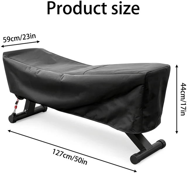 Alt view image 2 of 7 - Weight Bench Cover 50" Waterproof 190T Silver-Coated Polyester Taffeta Workout Bench Cover with Drawstring, Exercise Equipment Protective Cover for Indoor Outdoor Use