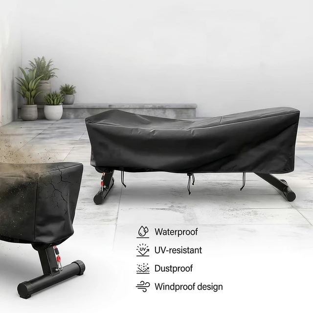 Alt view image 7 of 7 - Weight Bench Cover 50" Waterproof 190T Silver-Coated Polyester Taffeta Workout Bench Cover with Drawstring, Exercise Equipment Protective Cover for Indoor Outdoor Use