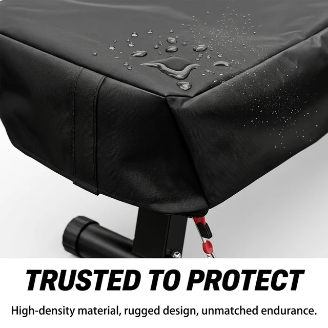 Alt view image 4 of 7 - Weight Bench Cover 50" Waterproof 190T Silver-Coated Polyester Taffeta Workout Bench Cover with Drawstring, Exercise Equipment Protective Cover for Indoor Outdoor Use