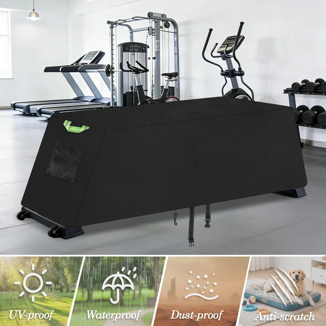 Alt view image 5 of 6 - Weight Bench Cover, Waterproof 420D Oxford Exercise Workout Bench Cover for Sit-up Board Flat Lifting Benches, Windproof with Drawstring & Fluorescent Handles, 51"x24"x18"(Black)