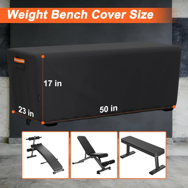 Alt view image 2 of 7 - Weight Bench Cover, Adjustable Exercise Workout Bench Cover Waterproof Dustproof Compatible with Sit-up Board Flat Lifting Benches and Fitness Equipment