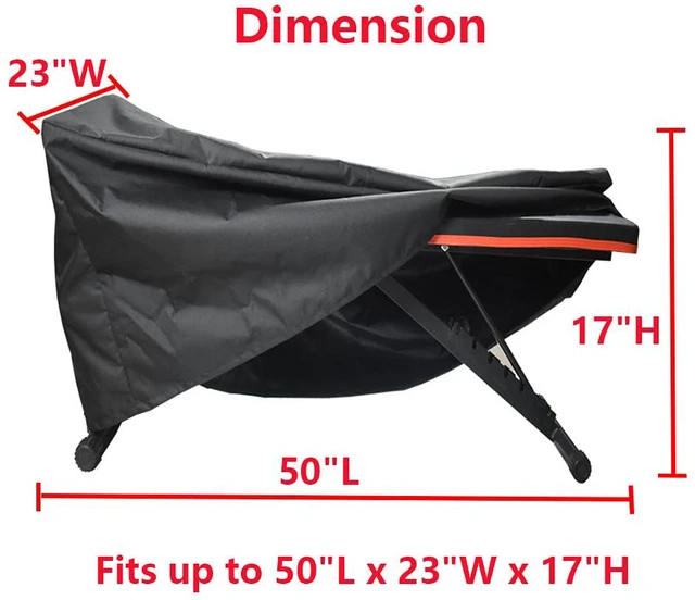 Alt view image 2 of 7 - Weight Bench Cover, Adjustable Exercise Workout Bench Cover, Waterproof 600D Oxford Fabric for Indoor and Outdoor Use, 50" L x 23" W x 17" HBlack