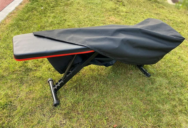 Alt view image 6 of 7 - Weight Bench Cover, Adjustable Exercise Workout Bench Cover, Waterproof 600D Oxford Fabric for Indoor and Outdoor Use, 50" L x 23" W x 17" HBlack