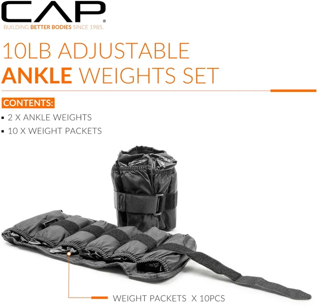 Alt view image 2 of 7 - Barbell Adjustable Ankle Weights, Leg Weights, Arm Weights | 5 LB Pair | For Walking, Running, Pilates, Yoga, Strength Training and Physical Therapy