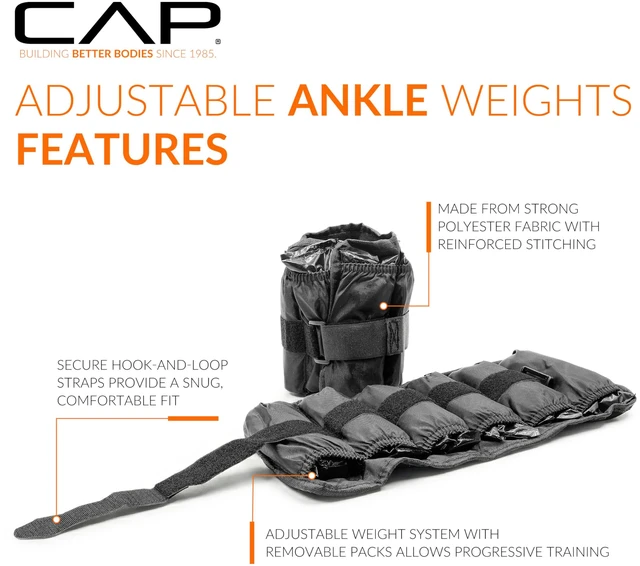 Alt view image 3 of 7 - Barbell Adjustable Ankle Weights, Leg Weights, Arm Weights | 5 LB Pair | For Walking, Running, Pilates, Yoga, Strength Training and Physical Therapy